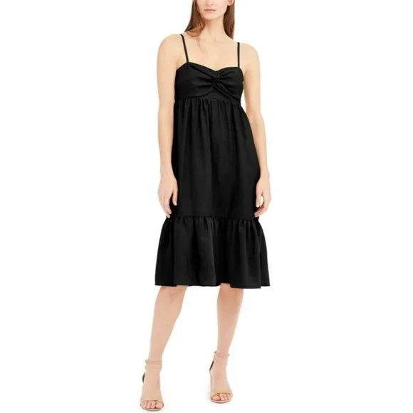 womens maxi linen dress SARASTUS Women's Long Blue Linen Dress main image 1